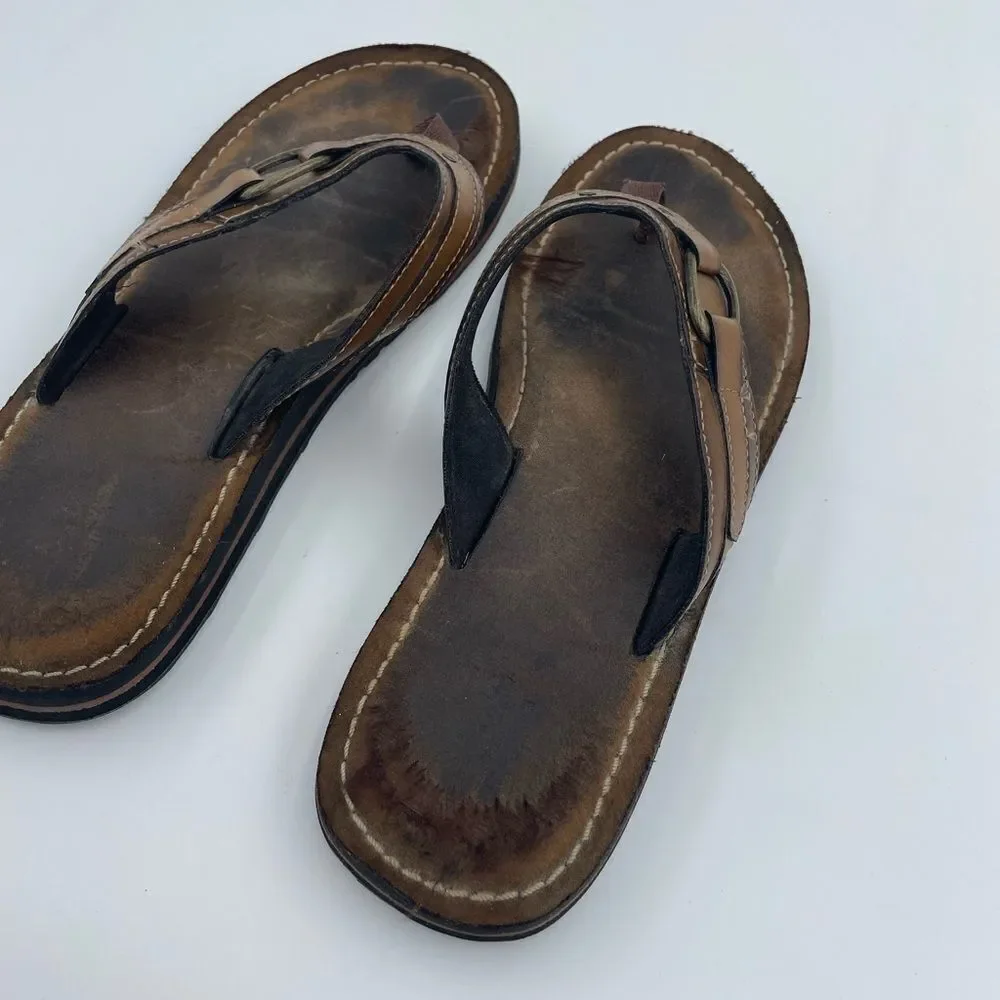 Clarks Nerice Brown Thong Flip Flop Sandals